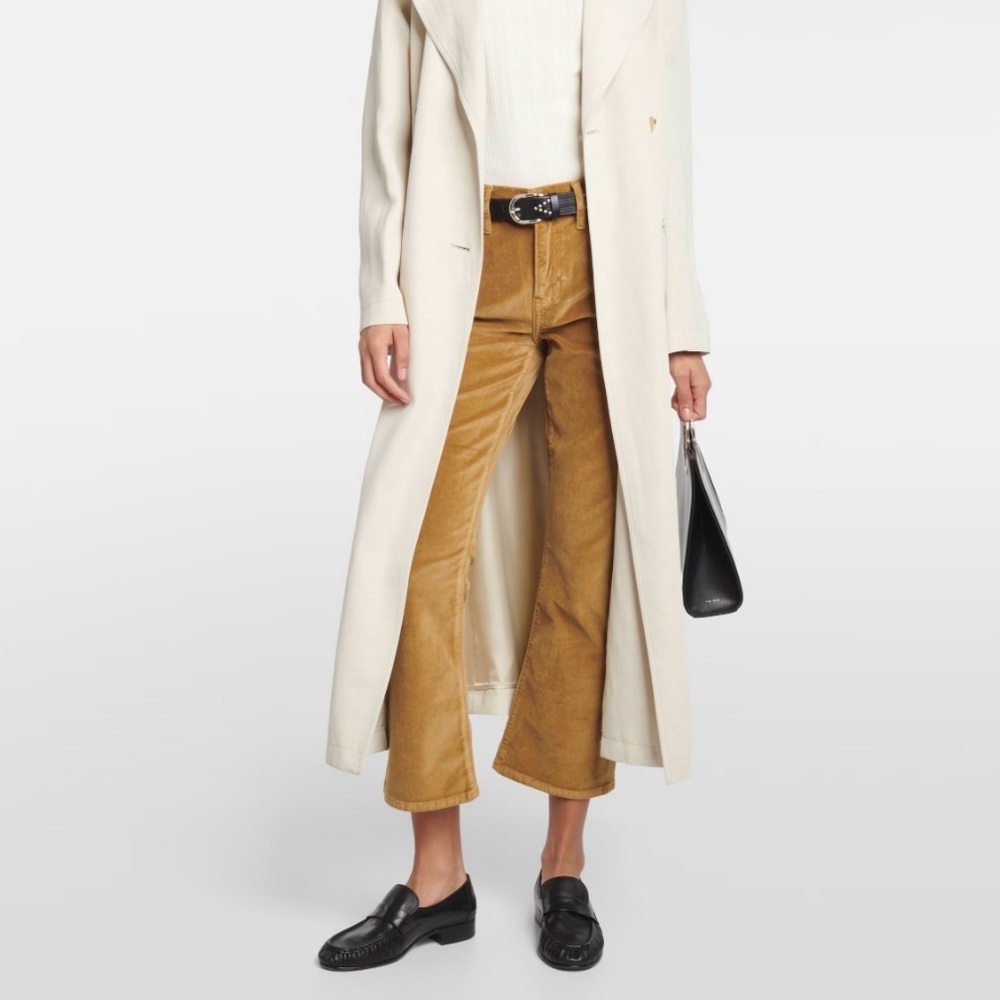 FRAME Le Crop Mini Boot Pants in Caramel Brown